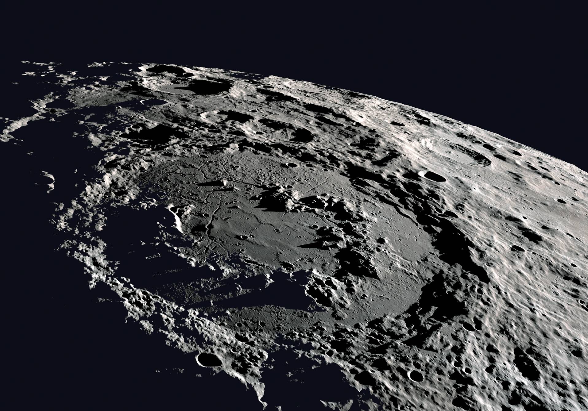 surface de la face cachée de la Lune