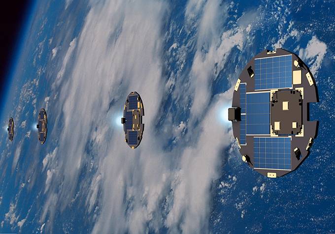 satellites adapté à l'orbite basse, image extraite de l'enquête publiée dans le magazine scientifique d'actualité epsiloon