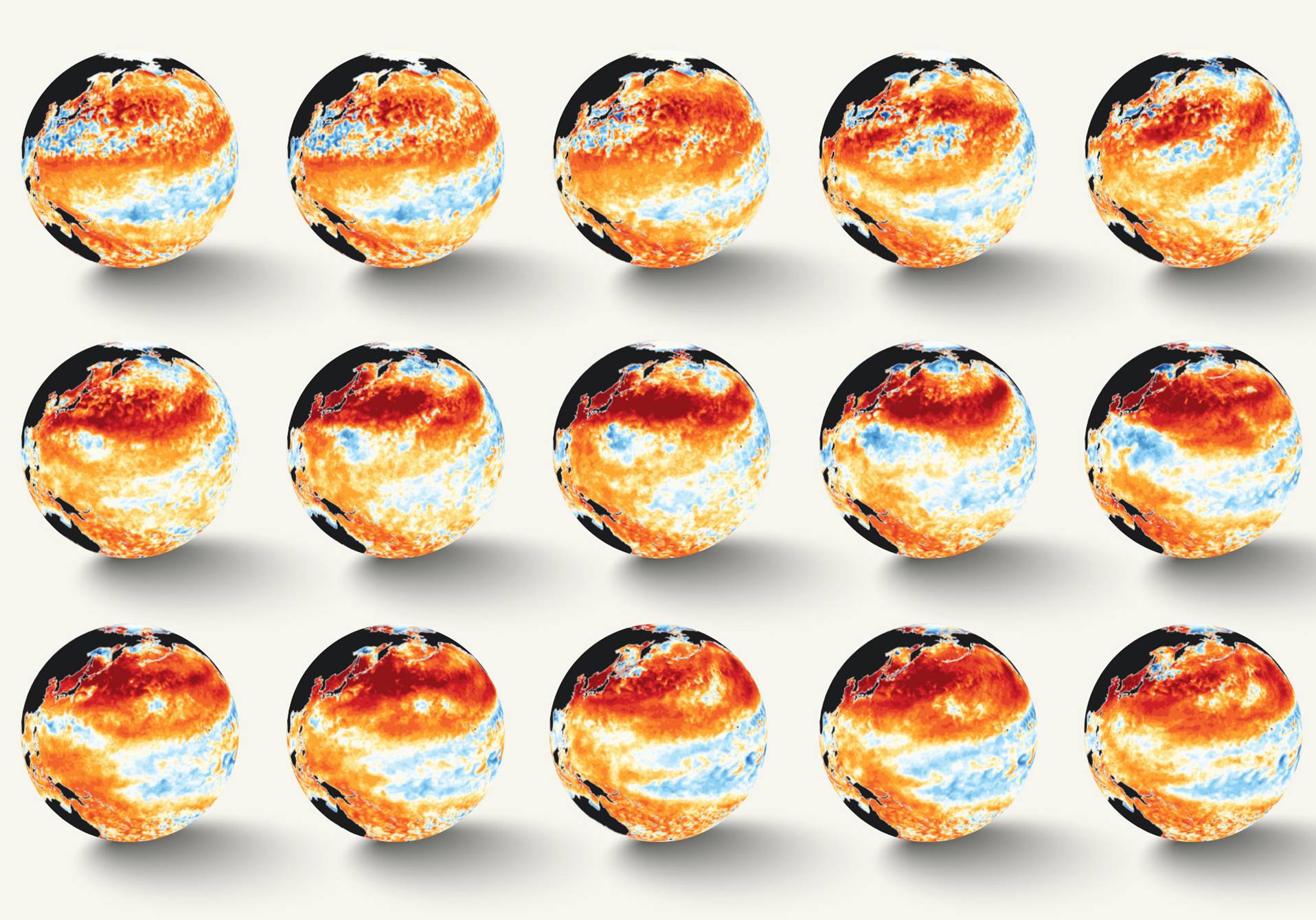 simulation de l'anomalie climatique au-dessus de l'océan Pacifique