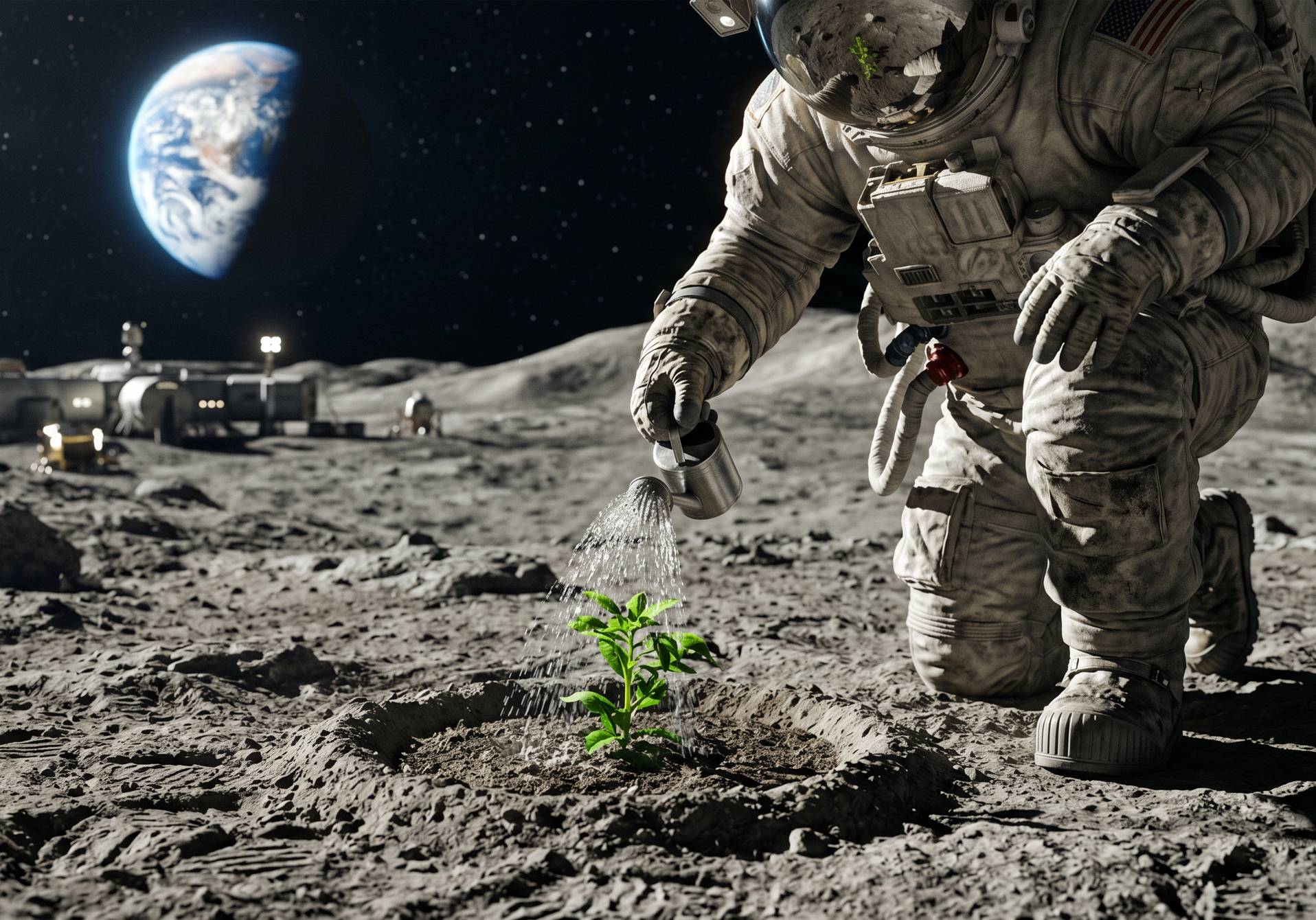 photo d'illustration de plantes poussant dans l'espace