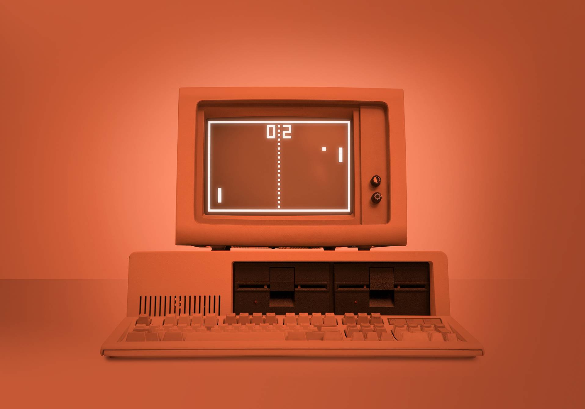 jeu vidéo Pong sur un ordinateur vintage