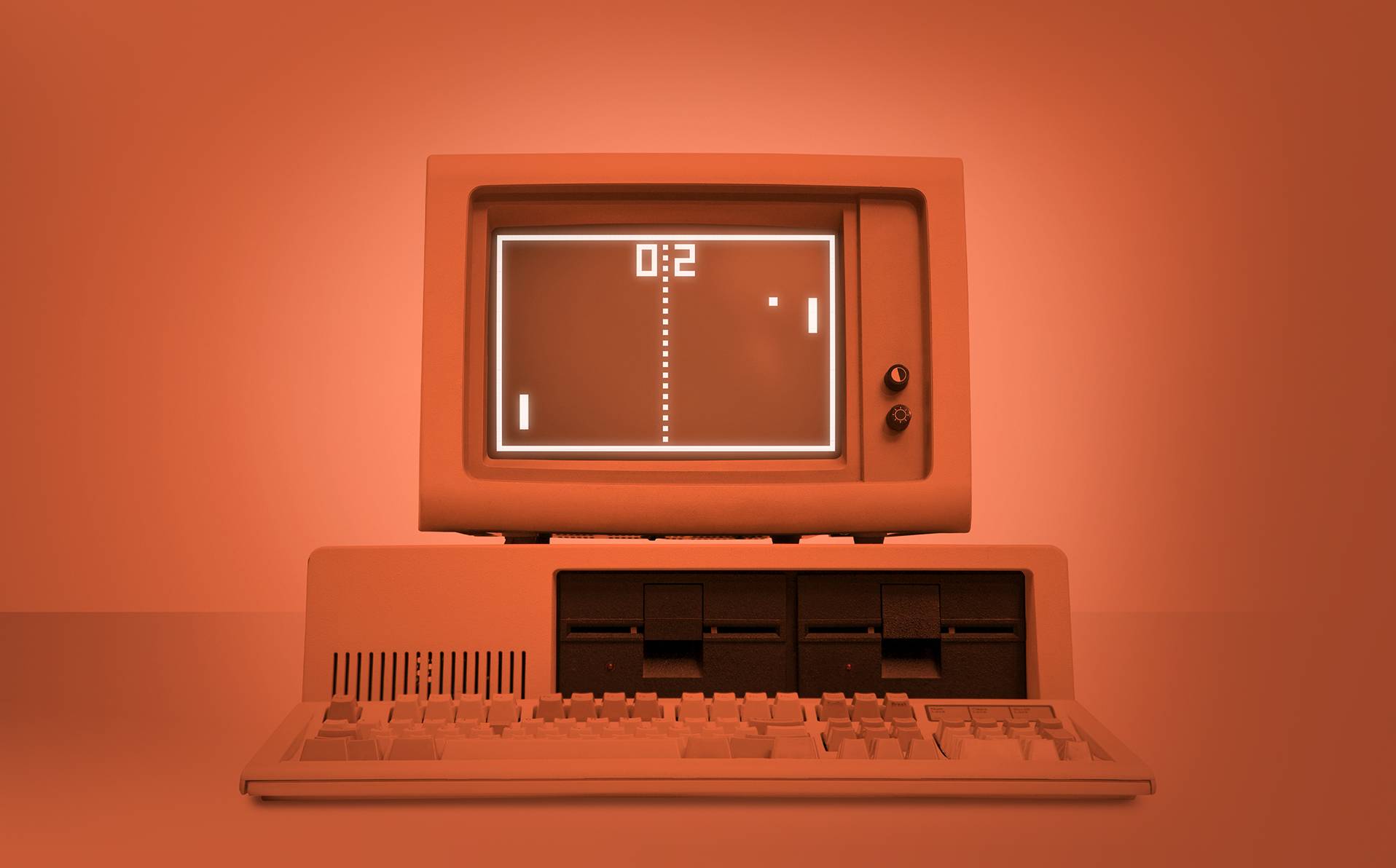 jeu vidéo Pong sur un ordinateur vintage