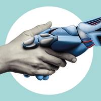 illustration de la rencontre entre l'humain et l'IA