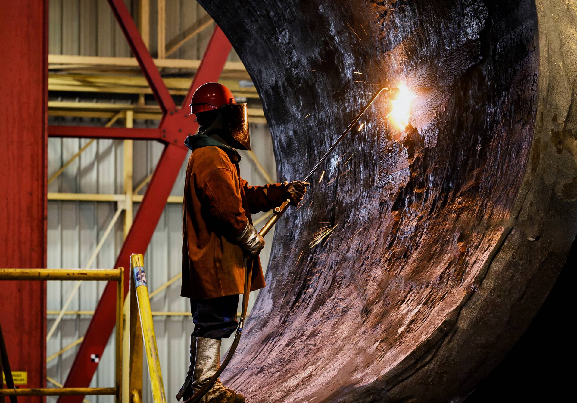 photographie dans la forge de Framatome, au Creusot, le 3 mars 2023