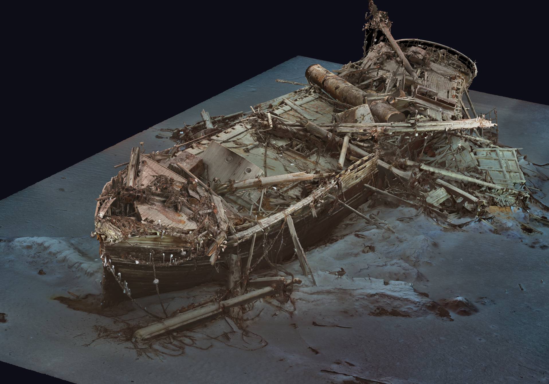 image sous-marine de l'épave de l'Endurance