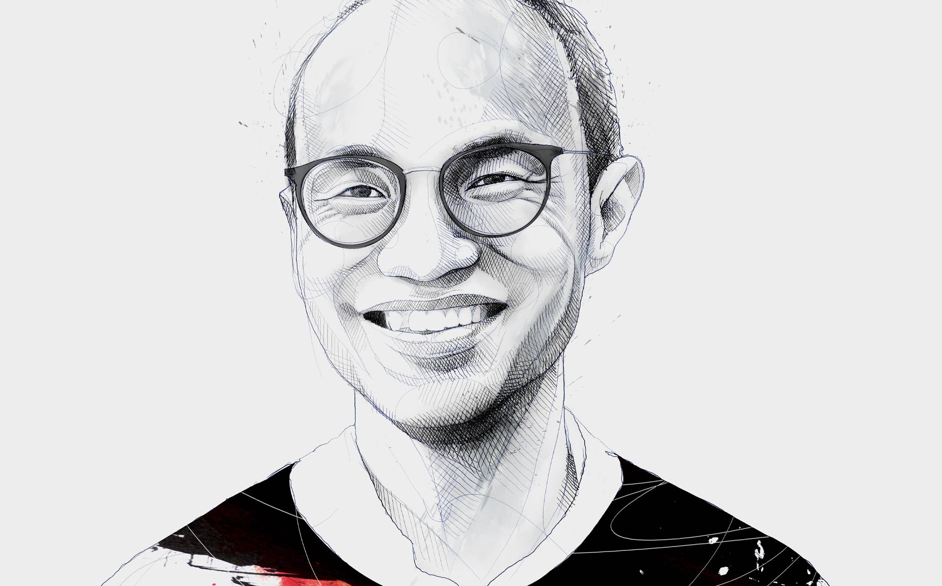 portrait en dessin du neuroscientifique Alan Wong