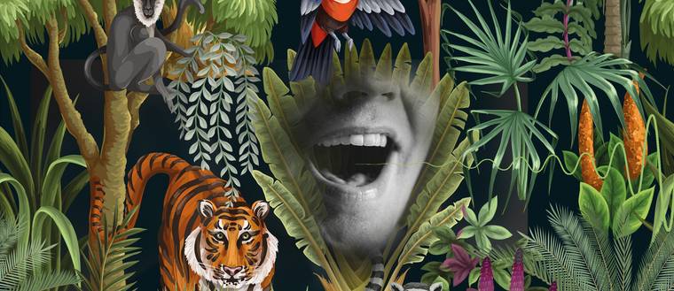 illustration du bruit de la voix des humains dans la jungle