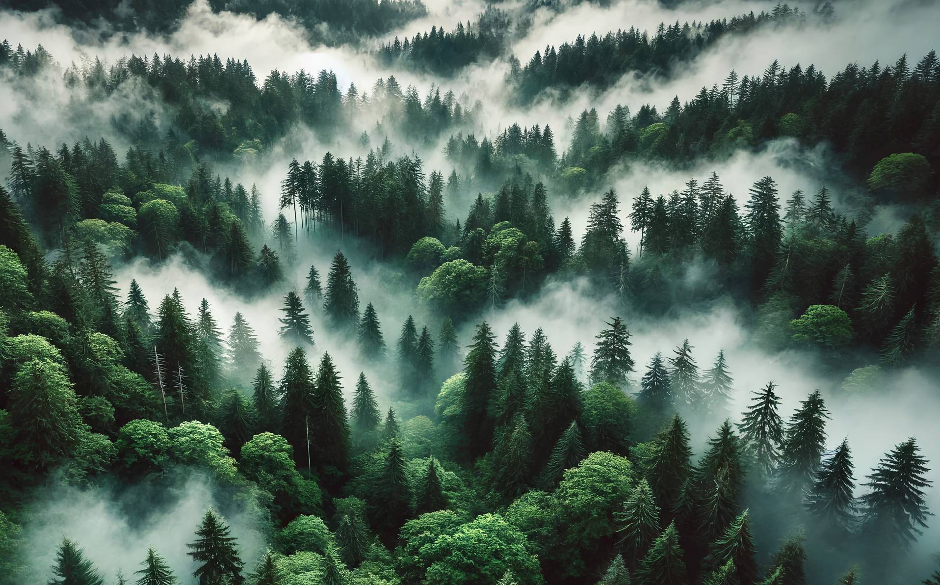 une foret d'arbres à perte de vue
