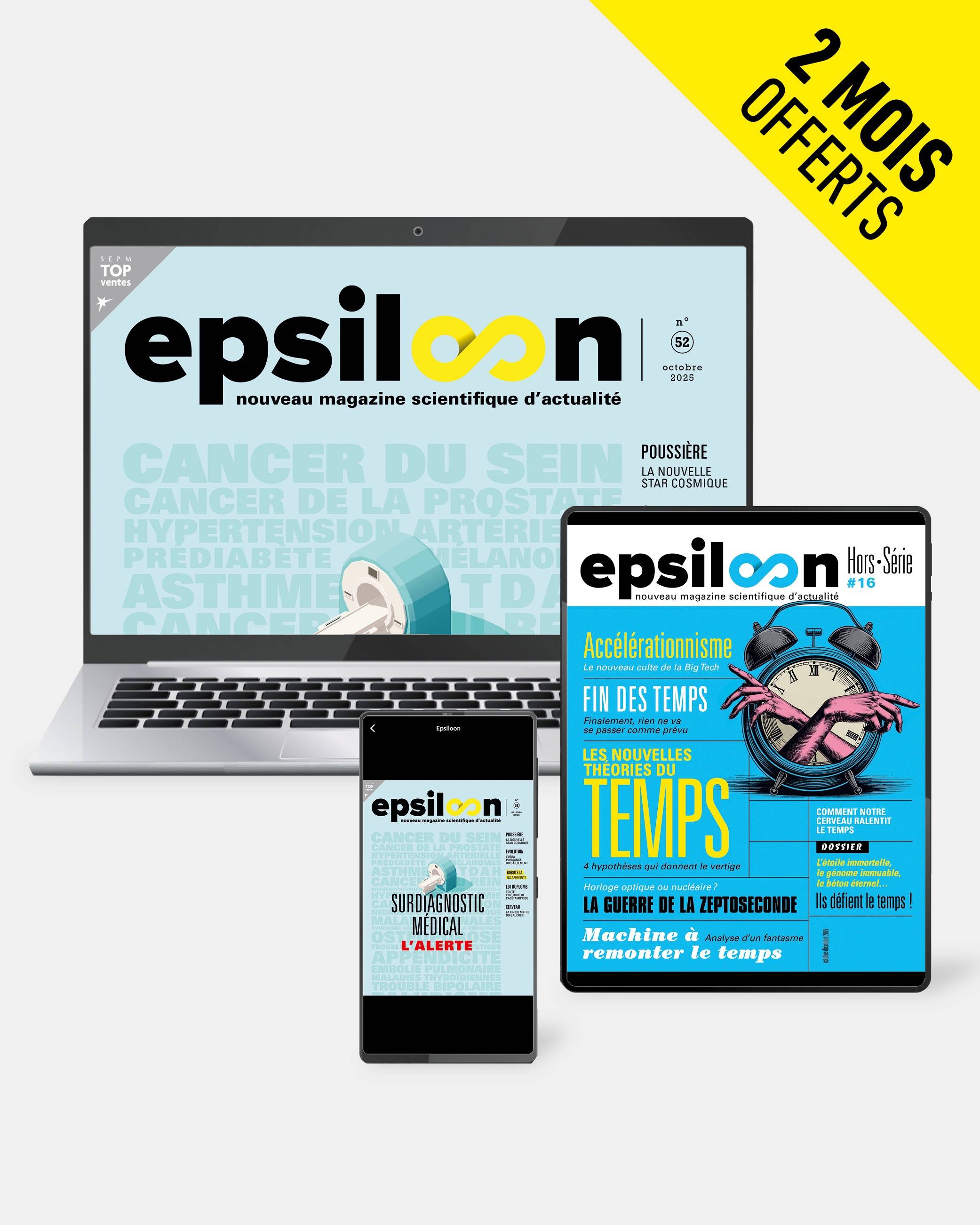Offres d'abonnement au magazine Epsiloon et à ses hors-séries